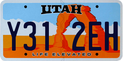 UT license plate Y312EH