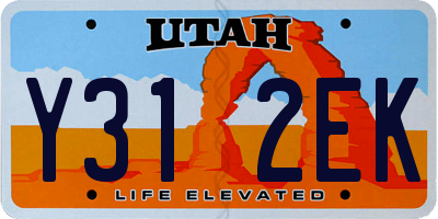 UT license plate Y312EK