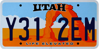 UT license plate Y312EM