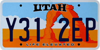 UT license plate Y312EP