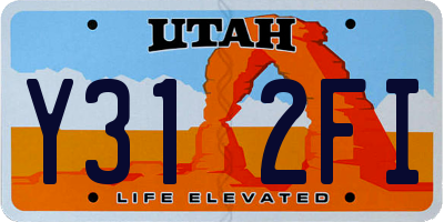 UT license plate Y312FI