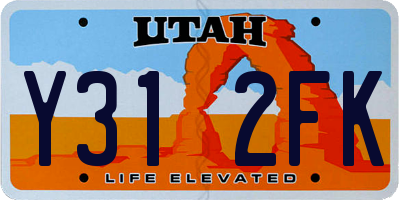 UT license plate Y312FK