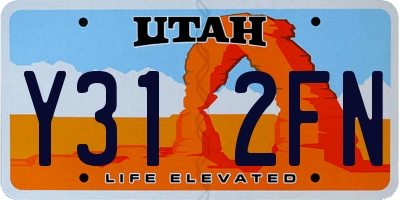 UT license plate Y312FN