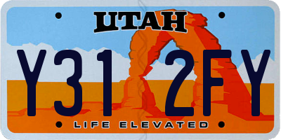 UT license plate Y312FY