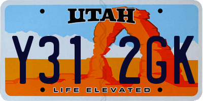 UT license plate Y312GK