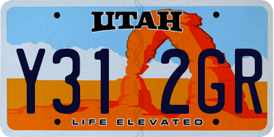 UT license plate Y312GR