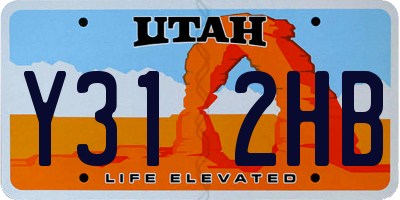 UT license plate Y312HB