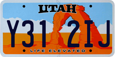 UT license plate Y312IJ