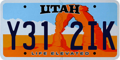 UT license plate Y312IK