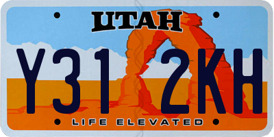 UT license plate Y312KH