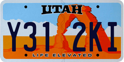 UT license plate Y312KI