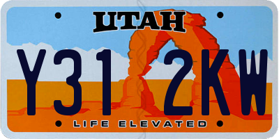 UT license plate Y312KW