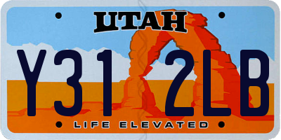 UT license plate Y312LB