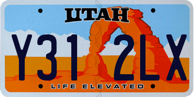 UT license plate Y312LX