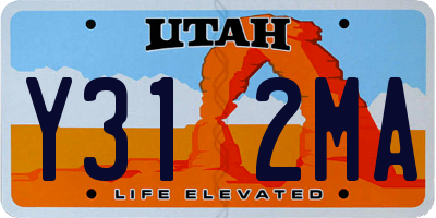 UT license plate Y312MA