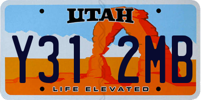 UT license plate Y312MB