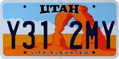 UT license plate Y312MY