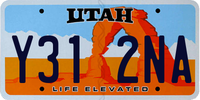 UT license plate Y312NA