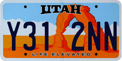 UT license plate Y312NN