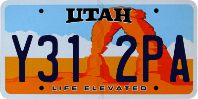 UT license plate Y312PA