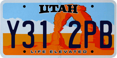 UT license plate Y312PB