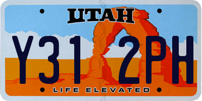 UT license plate Y312PH