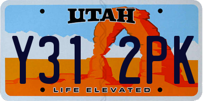 UT license plate Y312PK