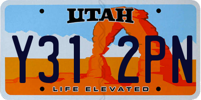 UT license plate Y312PN