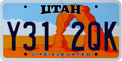 UT license plate Y312QK
