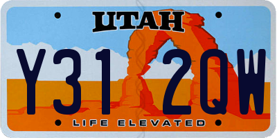 UT license plate Y312QW