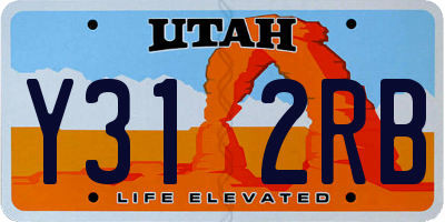 UT license plate Y312RB