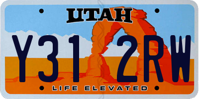 UT license plate Y312RW