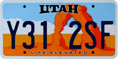 UT license plate Y312SF