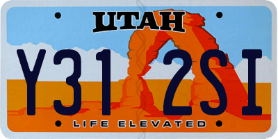 UT license plate Y312SI