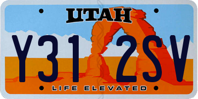 UT license plate Y312SV