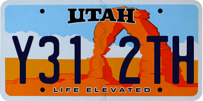 UT license plate Y312TH