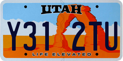 UT license plate Y312TU