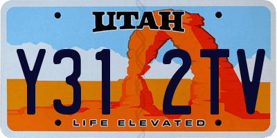 UT license plate Y312TV