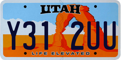 UT license plate Y312UU
