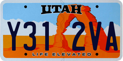 UT license plate Y312VA
