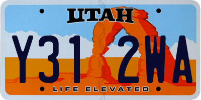 UT license plate Y312WA