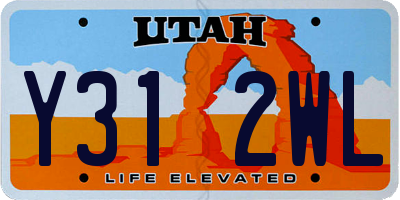 UT license plate Y312WL