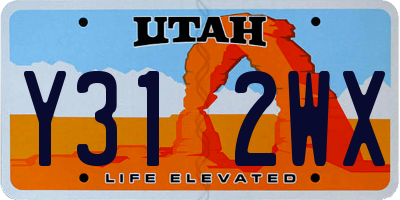 UT license plate Y312WX