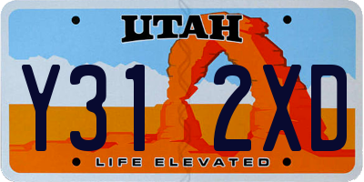 UT license plate Y312XD