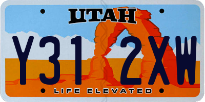UT license plate Y312XW