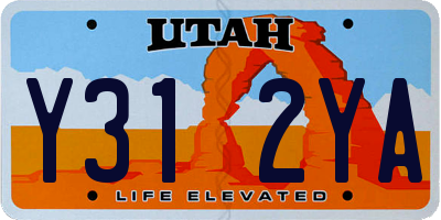 UT license plate Y312YA