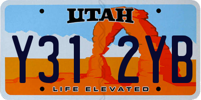 UT license plate Y312YB