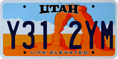 UT license plate Y312YM