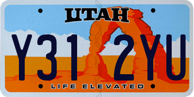 UT license plate Y312YU