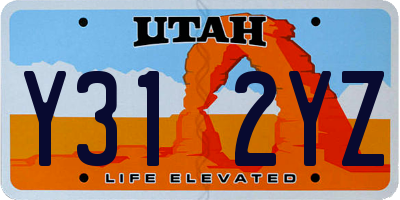 UT license plate Y312YZ